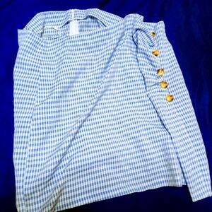 Plaid blue mini skirt.